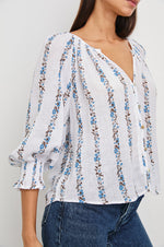 Load image into Gallery viewer, Mariah Top in Bluebell Stripe
