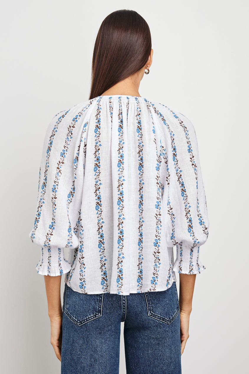 Mariah Top in Bluebell Stripe