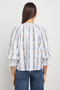 Mariah Top in Bluebell Stripe