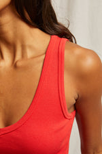 Load image into Gallery viewer, Maria Ribbed V-Neck Tank in Poppy Red
