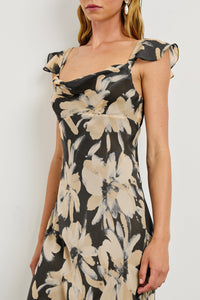Marigold Dress in Charcoal Lily