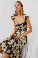 Load image into Gallery viewer, Marigold Dress in Charcoal Lily

