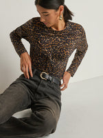 Load image into Gallery viewer, Marion Twist Front Tee in Winter Leopard
