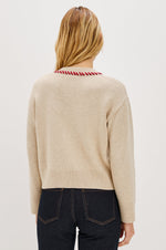 Load image into Gallery viewer, Mavie Cardigan Sweater in Carmine Flower

