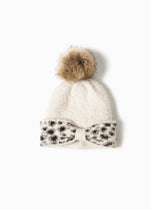 Load image into Gallery viewer, Boucle Leopard Ribbon Band Hat in Ivory
