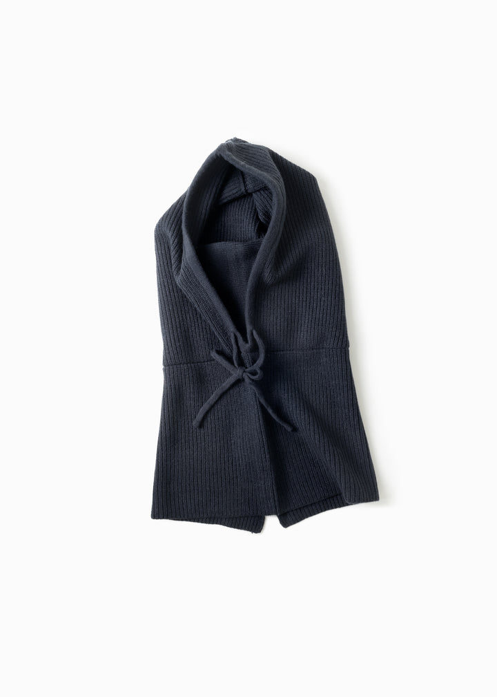 High Neck Hoodie Snood in Midnight