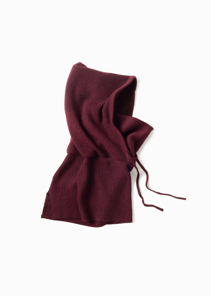 High Neck Hoodie Snood in Plum