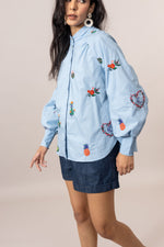 Load image into Gallery viewer, Mona Top in Chambray Blue
