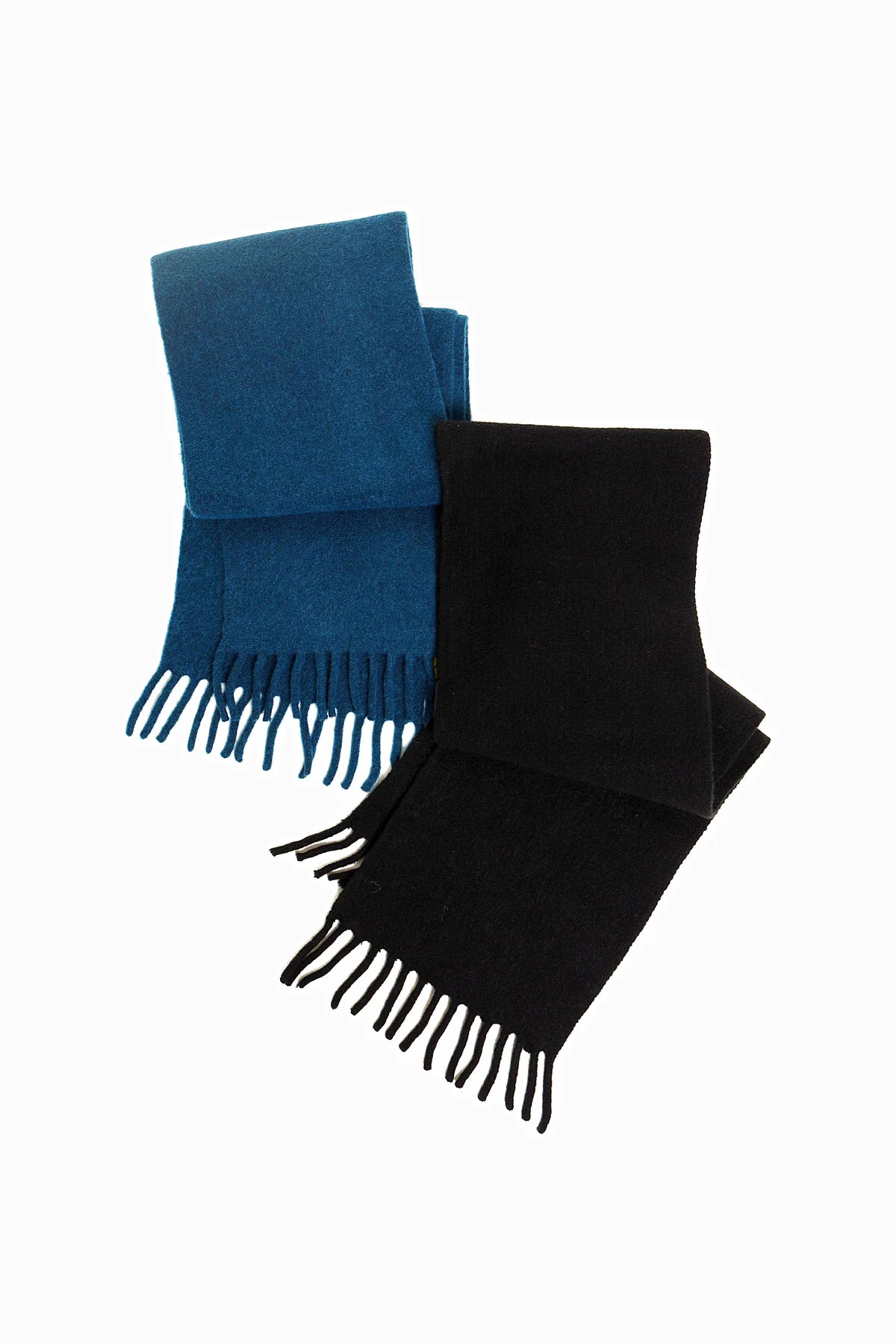 Solid Skinny Fringe Scarf in Black
