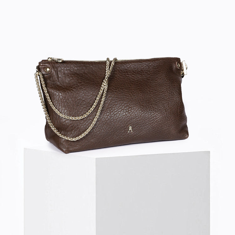 Mallow Lamb Leather Bag in Bubble Brun