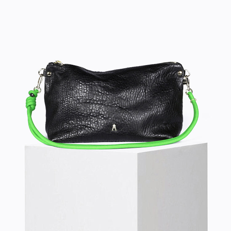 Mallow Lamb Leather Pouch in Black
