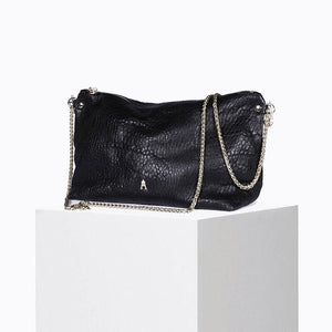 Mallow Lamb Leather Pouch in Black