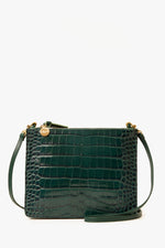 Load image into Gallery viewer, Margot Double Sac Bretelle in Deep Pine Embossed Croco

