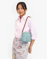 Load image into Gallery viewer, Midi Sac in Sunbleached Sky Blue Woven Checker
