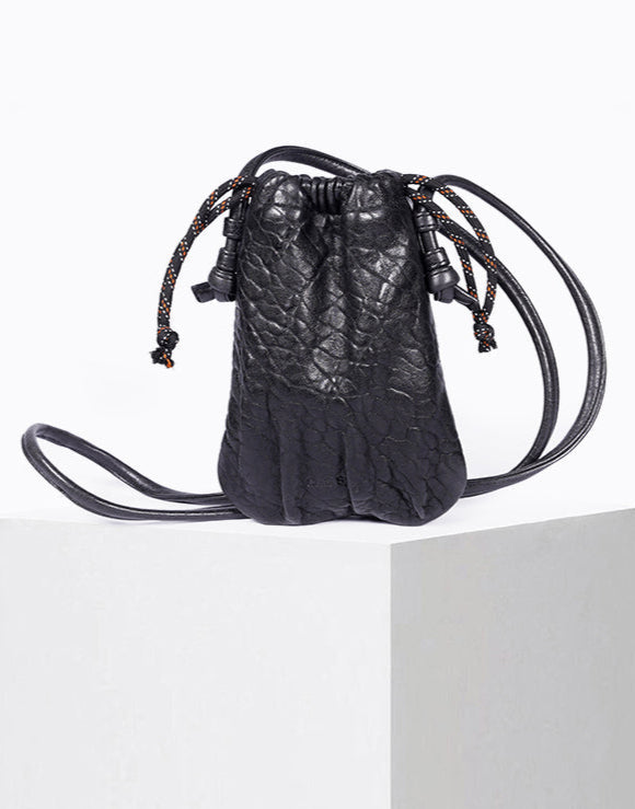 Milli Lamb Leather Bag in Bubble Black