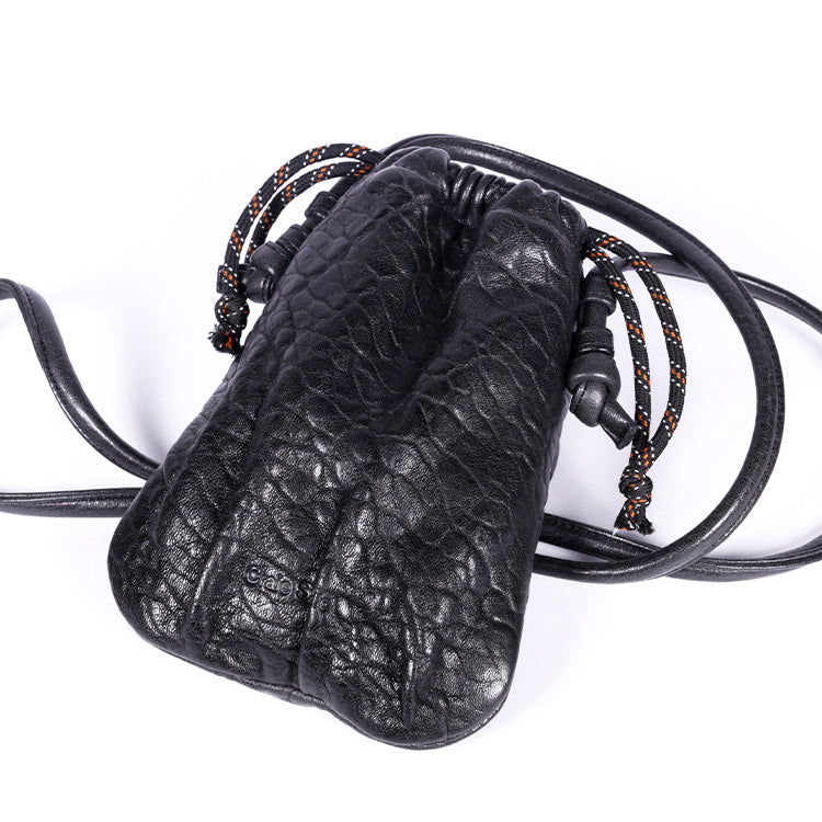 Milli Lamb Leather Bag in Bubble Black