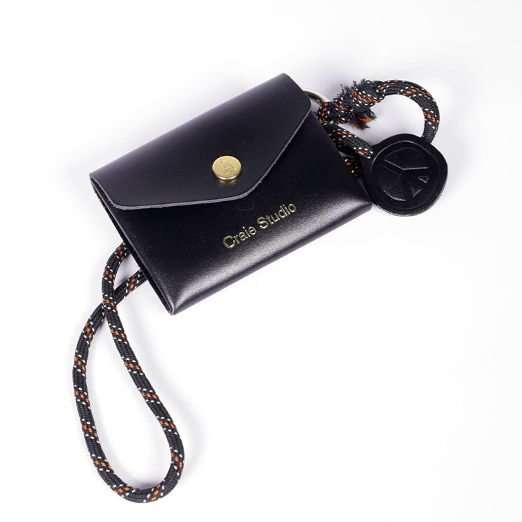 Moni Calf Leather Wallet in Black