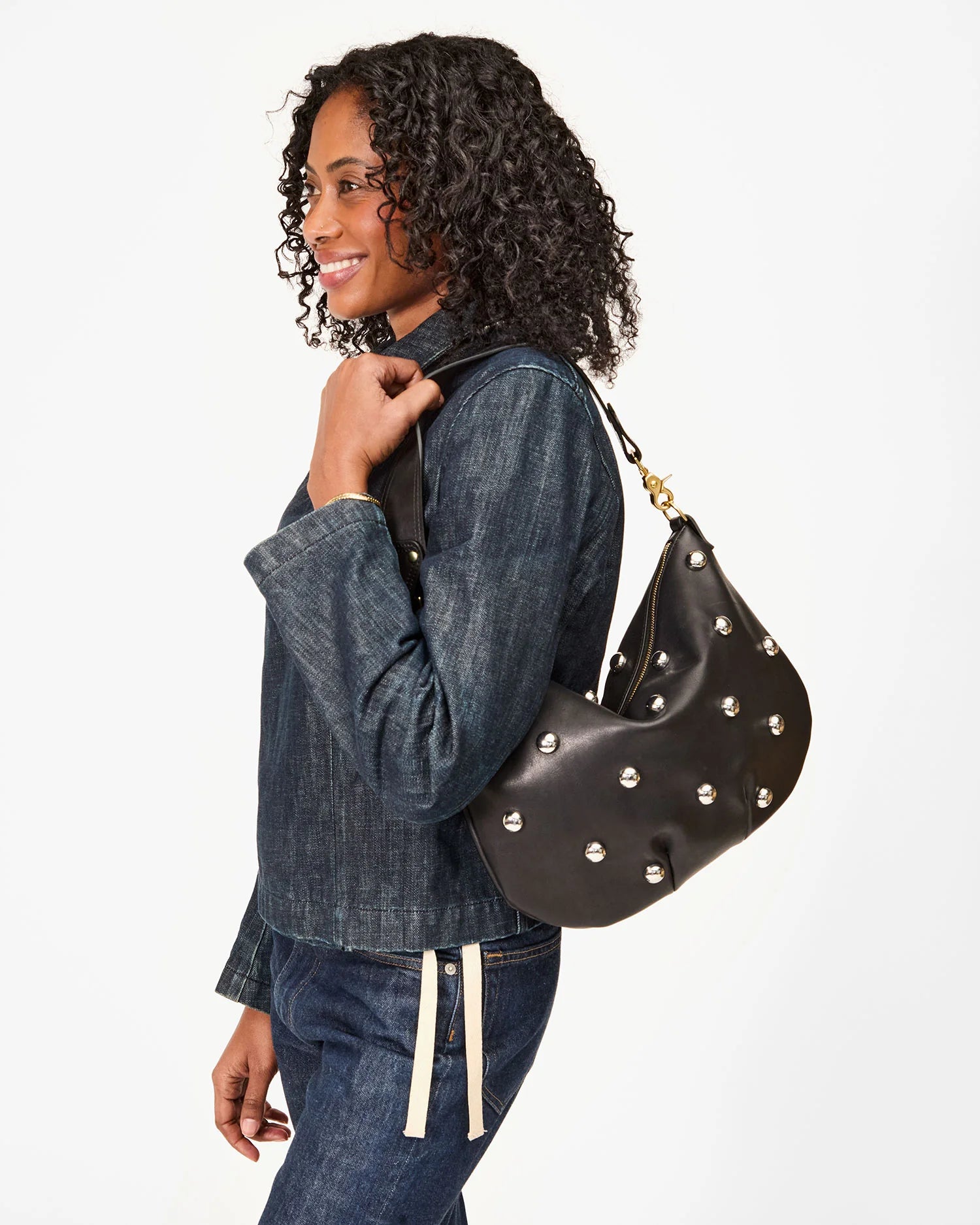 Moyen Messenger with Studs in Black
