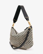 Load image into Gallery viewer, Moyen Messenger in Black &amp; Cream Woven Checker
