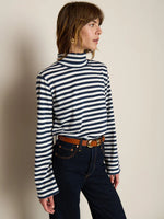 Load image into Gallery viewer, Neo Mock Neck T-Shirt in Seascape Stripe
