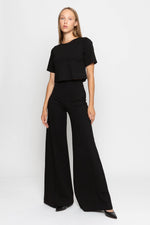 Load image into Gallery viewer, Ponte Knit Wide Leg Pant in Black
