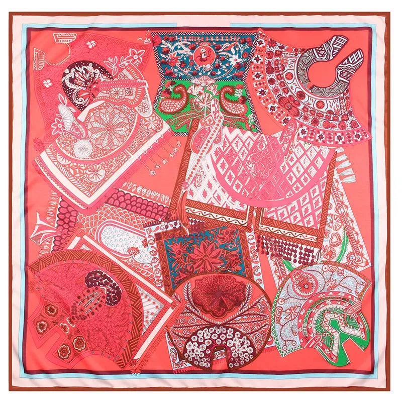 Paisley Pizazz Scarf in Hot Pink/Orange/Teal