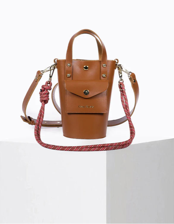 Nono Calf Leather Bag in Camel