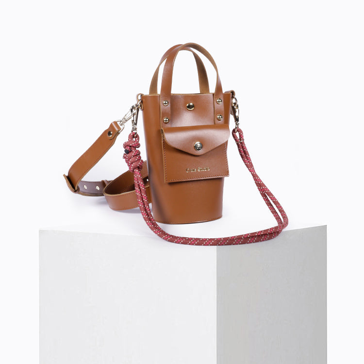Nono Calf Leather Bag in Camel
