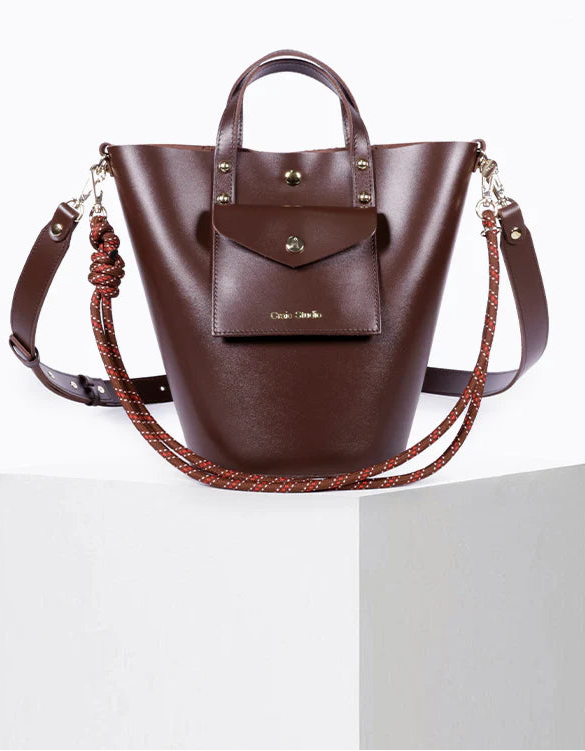 Notion Calf Leather Bag in Choco