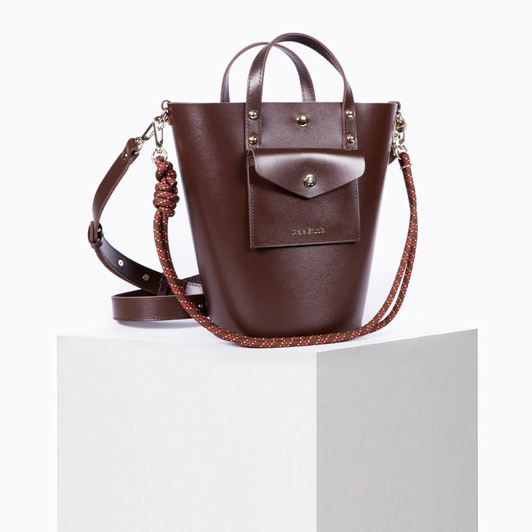 Notion Calf Leather Bag in Choco