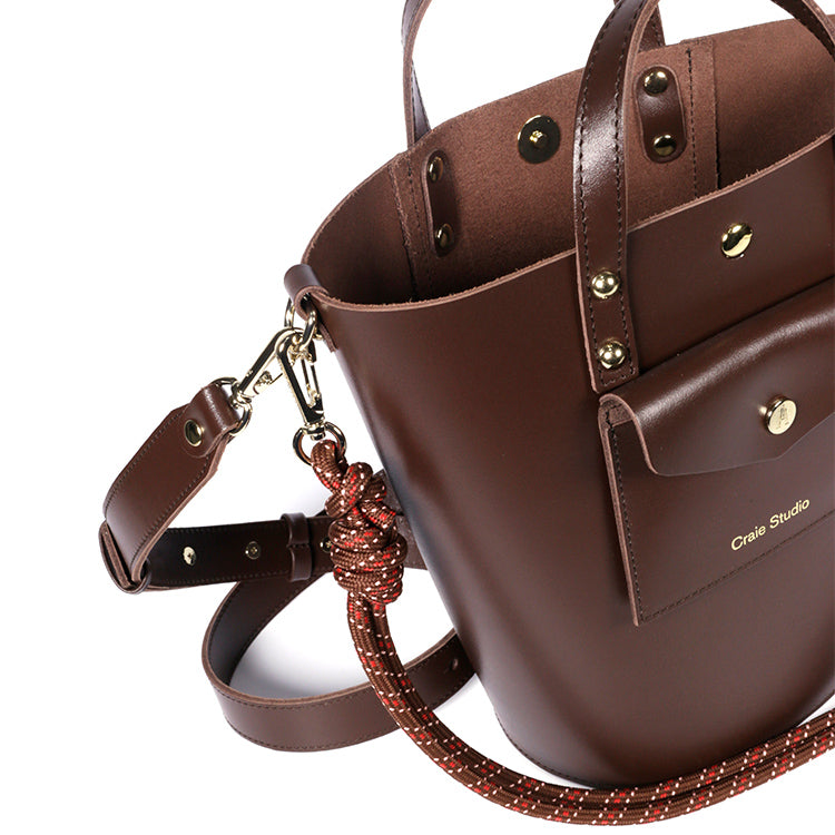 Notion Calf Leather Bag in Choco