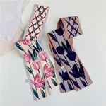 Load image into Gallery viewer, Tulip Trellis Skinny Scarf in Ivory
