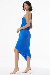 Andrea Draped Slip Dress in Ocean