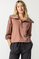 Load image into Gallery viewer, Half Zip Top in Clove
