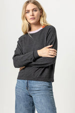 Load image into Gallery viewer, Colorblock Raglan Sweater in Charcoal
