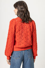 Load image into Gallery viewer, Novelty Stitch Crewneck Sweater in Lava

