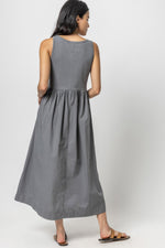 Load image into Gallery viewer, Mixed Media Maxi Dress in Granite

