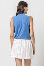 Load image into Gallery viewer, Sleeveless Faux Wrap in Baltic
