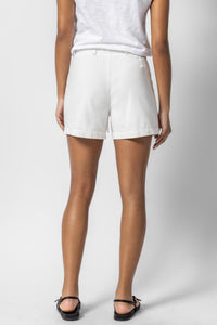 Belted Canvas Short in White