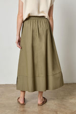 Load image into Gallery viewer, Long Poplin Skirt in Kelp

