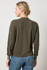 Load image into Gallery viewer, V-Neck Pullover Sweater in Fir
