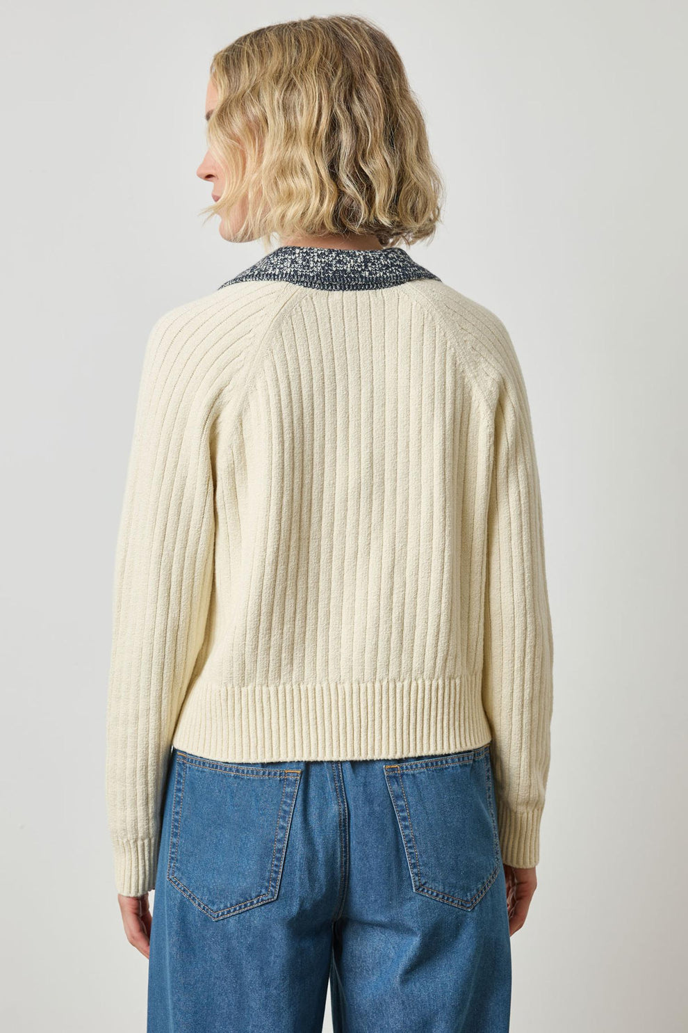 Marled Henley Sweater in Magnolia