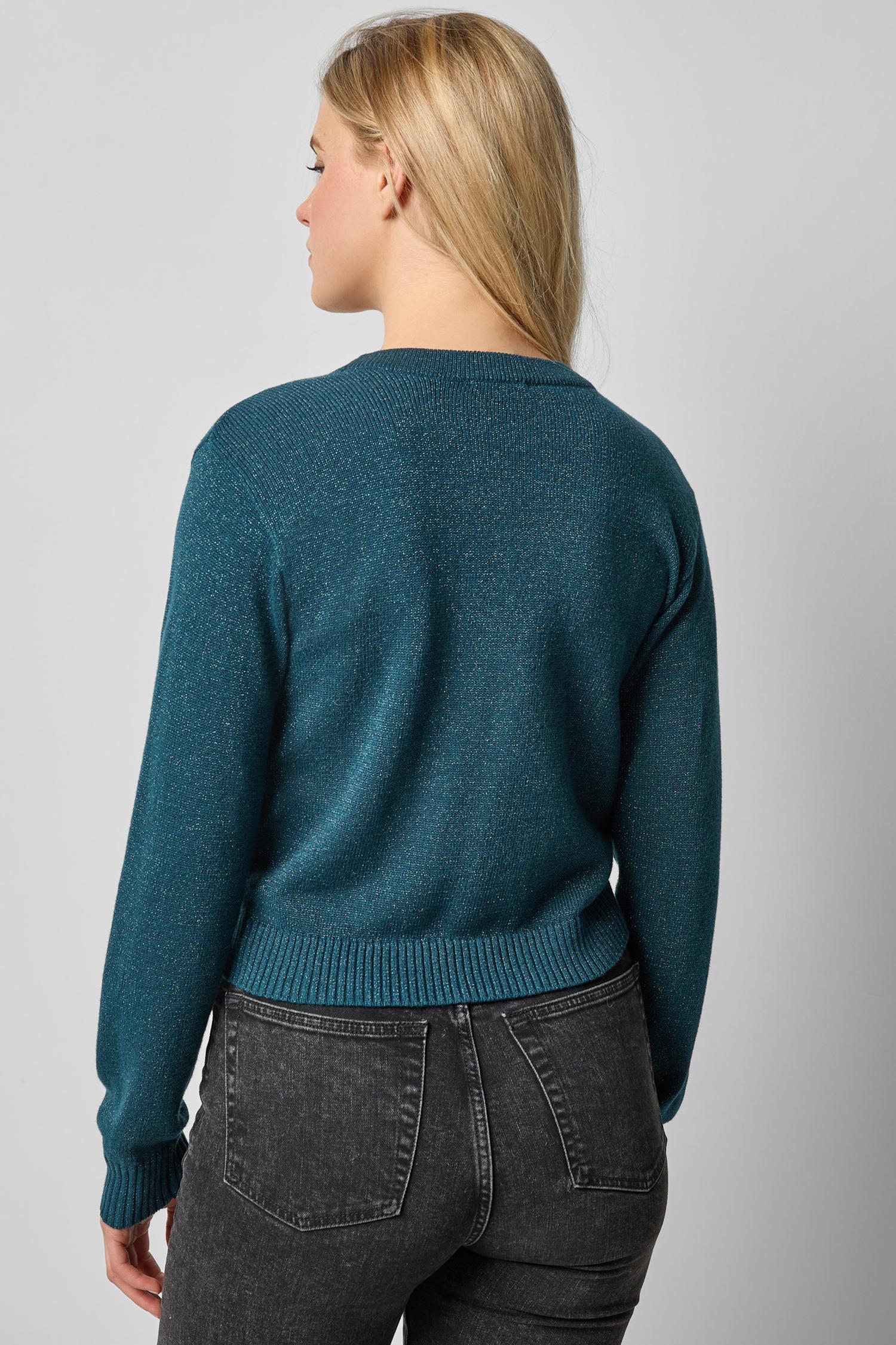 V-Neck Sparkle Cardigan in Deep Sea Sparkle