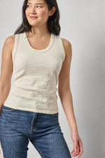 Load image into Gallery viewer, Vintage Side Pleat Tank in Oyster
