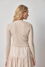 Load image into Gallery viewer, Mixed Media Cardigan in Bamboo
