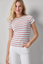 Load image into Gallery viewer, Striped Short Sleeve in Seabreeze Stripe
