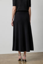 Load image into Gallery viewer, Knit Flared Skirt in Black
