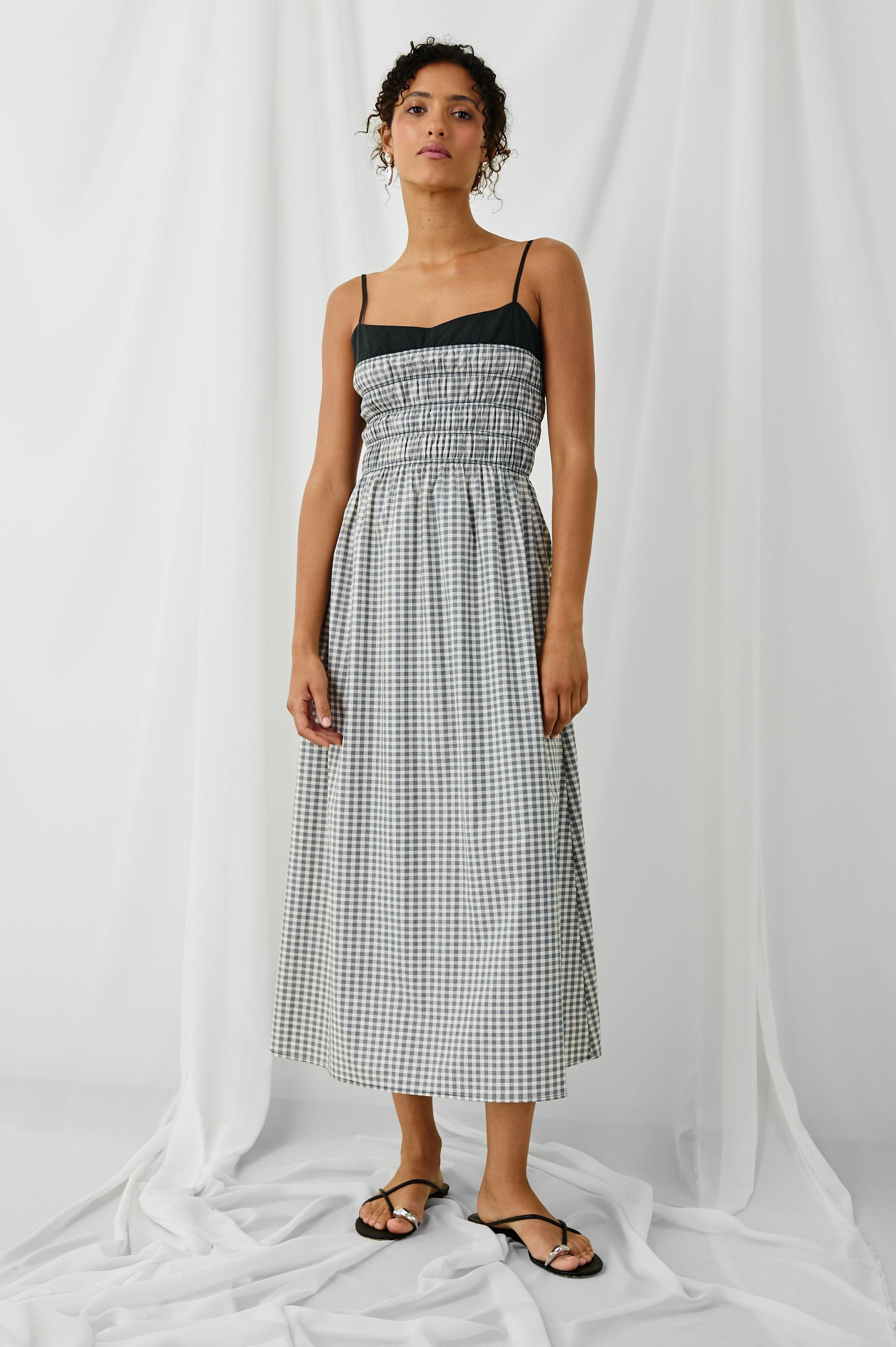 Primrose Dress in Ivory Jet Gingham