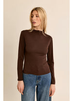 Load image into Gallery viewer, Long Sleeve Mock Neck Layer in Chocolate

