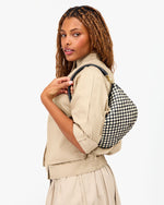 Load image into Gallery viewer, Petit Moyen Messenger in Black &amp; Cream Woven Checker
